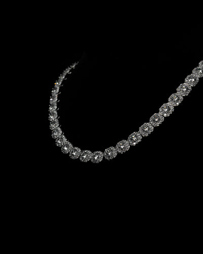 10MM Clustered Chain in White Gold