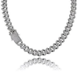 14MM Miami Prong Chain in White Gold