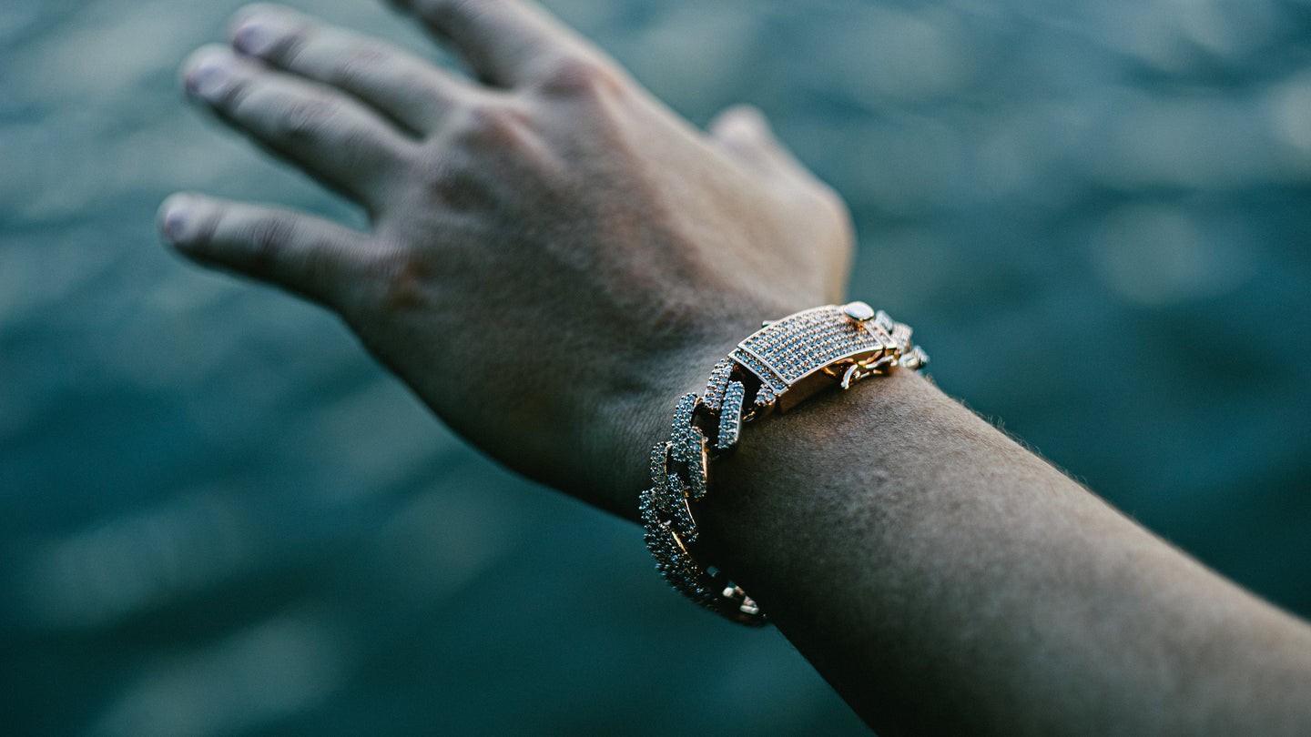 14MM Miami Prong Bracelet in Rose Gold + White Gold