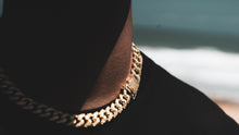 Load image into Gallery viewer, 12MM Diamond Cuban Link Chain + Bracelet Set in Yellow Gold